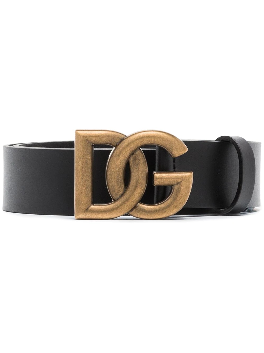 logo plaque leather belt - 1