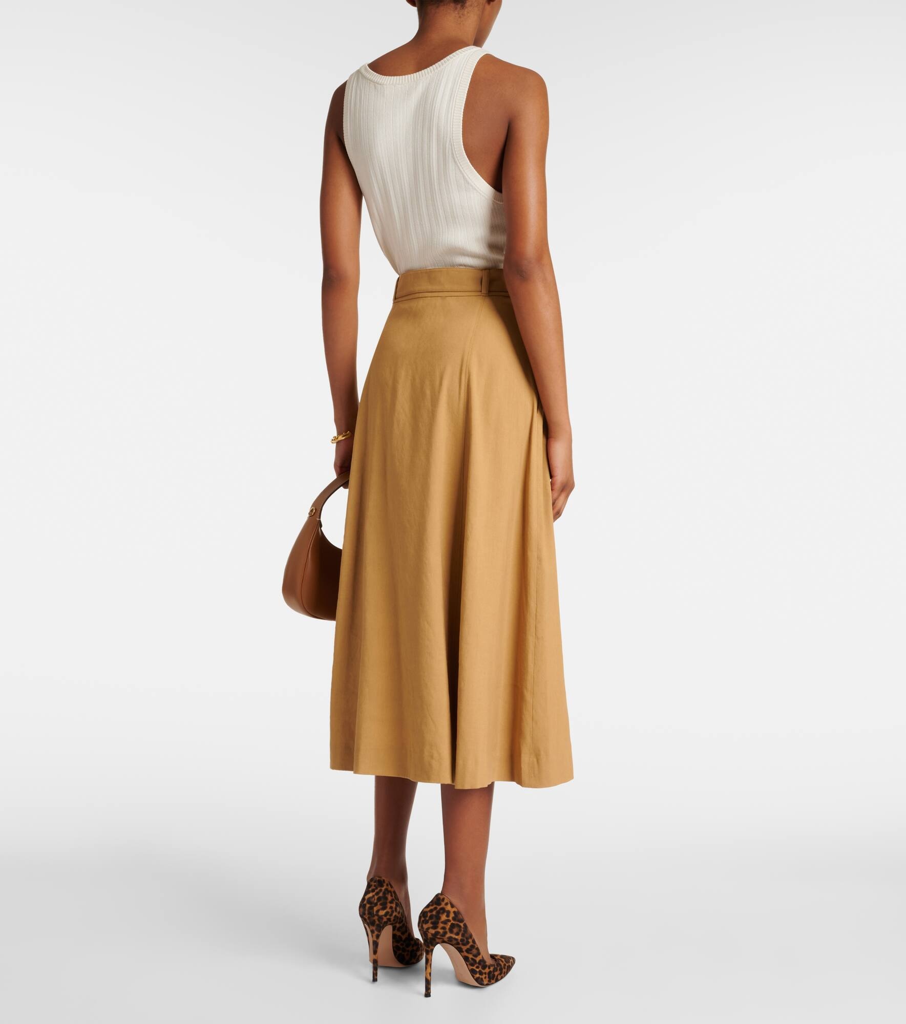 Arwen linen-blend midi skirt - 3