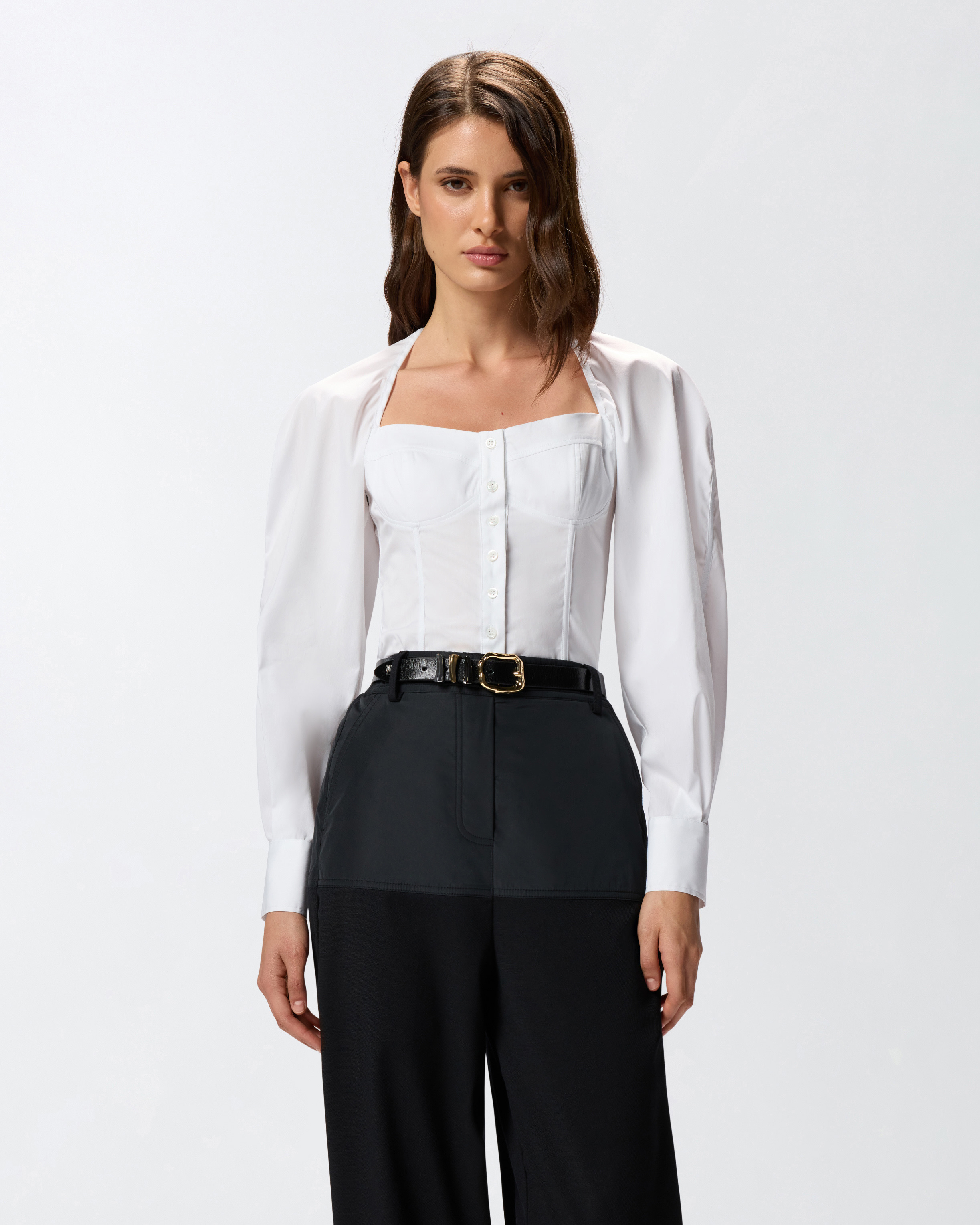 POPLIN BUSTIER SHIRT - 2