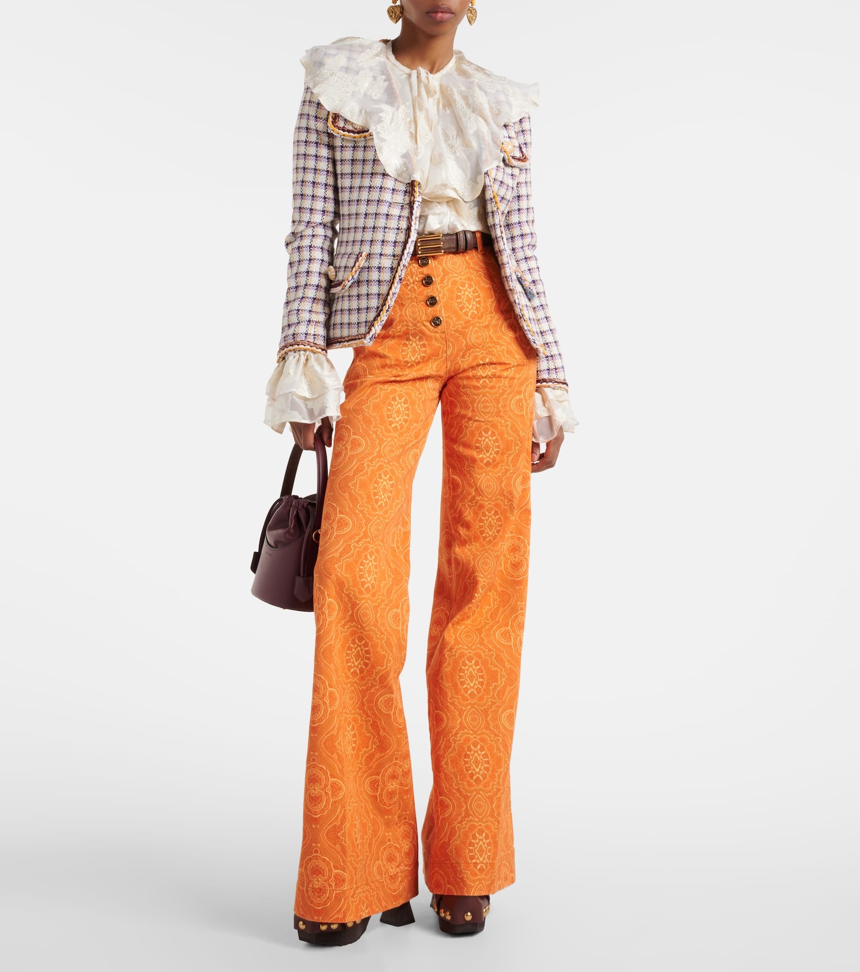 Printed high-rise flared jeans - 2