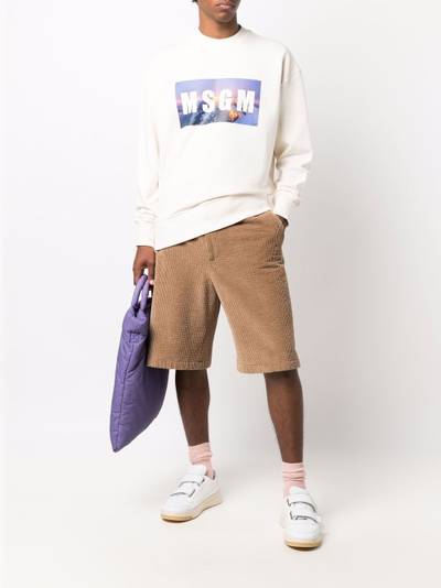 MSGM sunset-logo print sweatshirt outlook