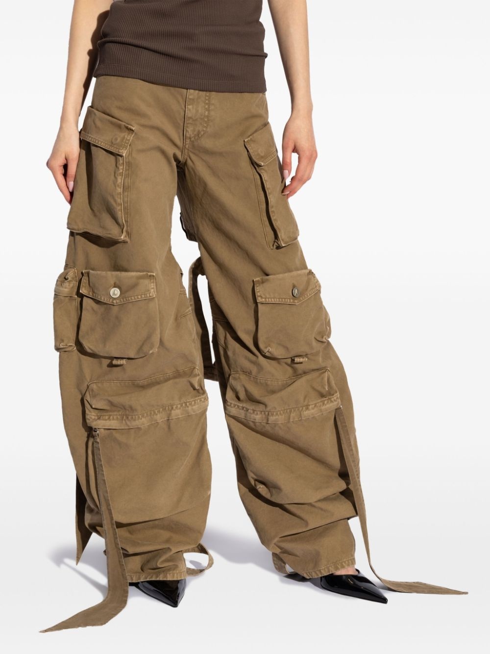 wide-leg cargo jeans - 3