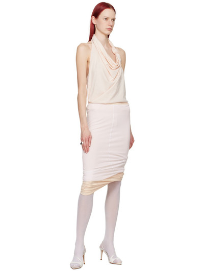 Sportmax White & Pink Fiordi Reversible Midi Skirt outlook