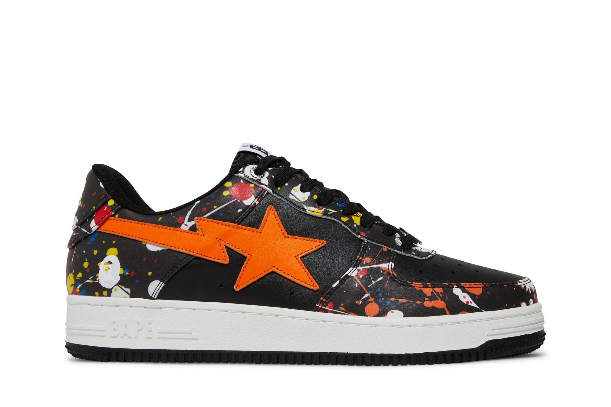 Bapesta Low 'Paint Splatter - Black' - 1