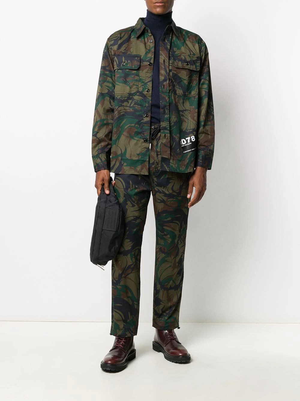 camouflage drawstring track pants - 2