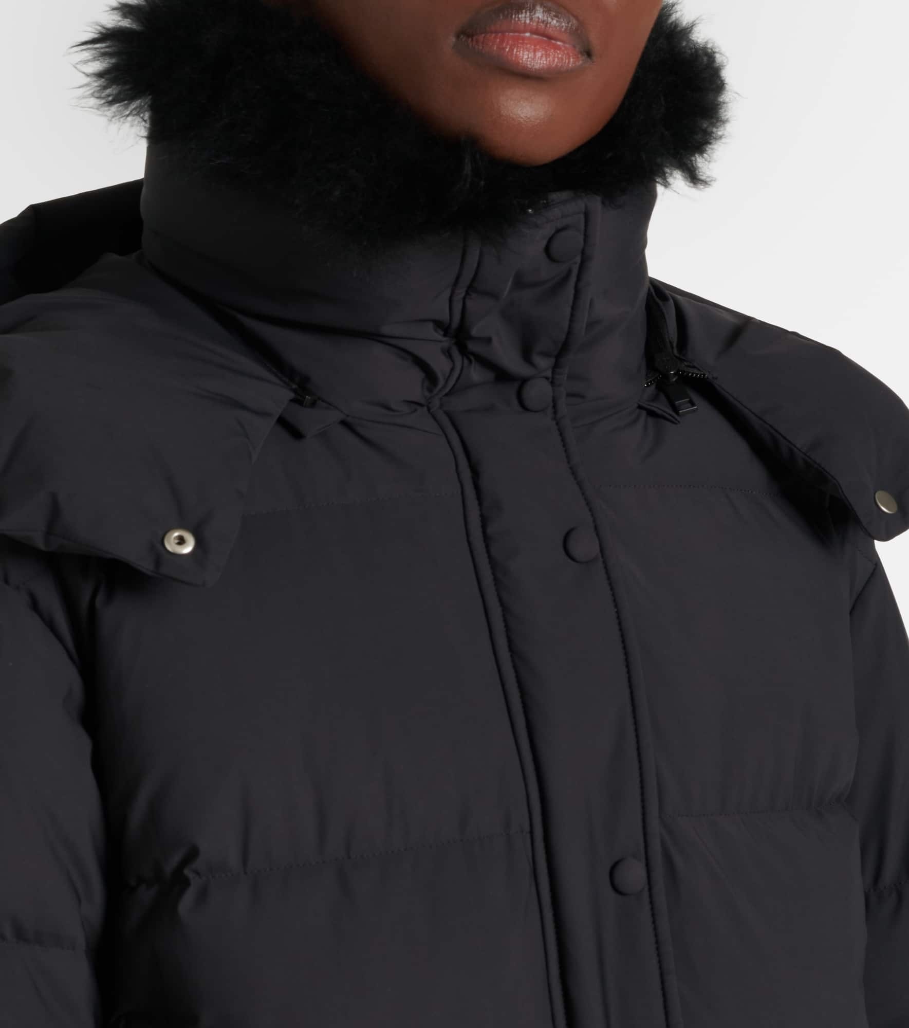 Shearling-trimmed down jacket - 4