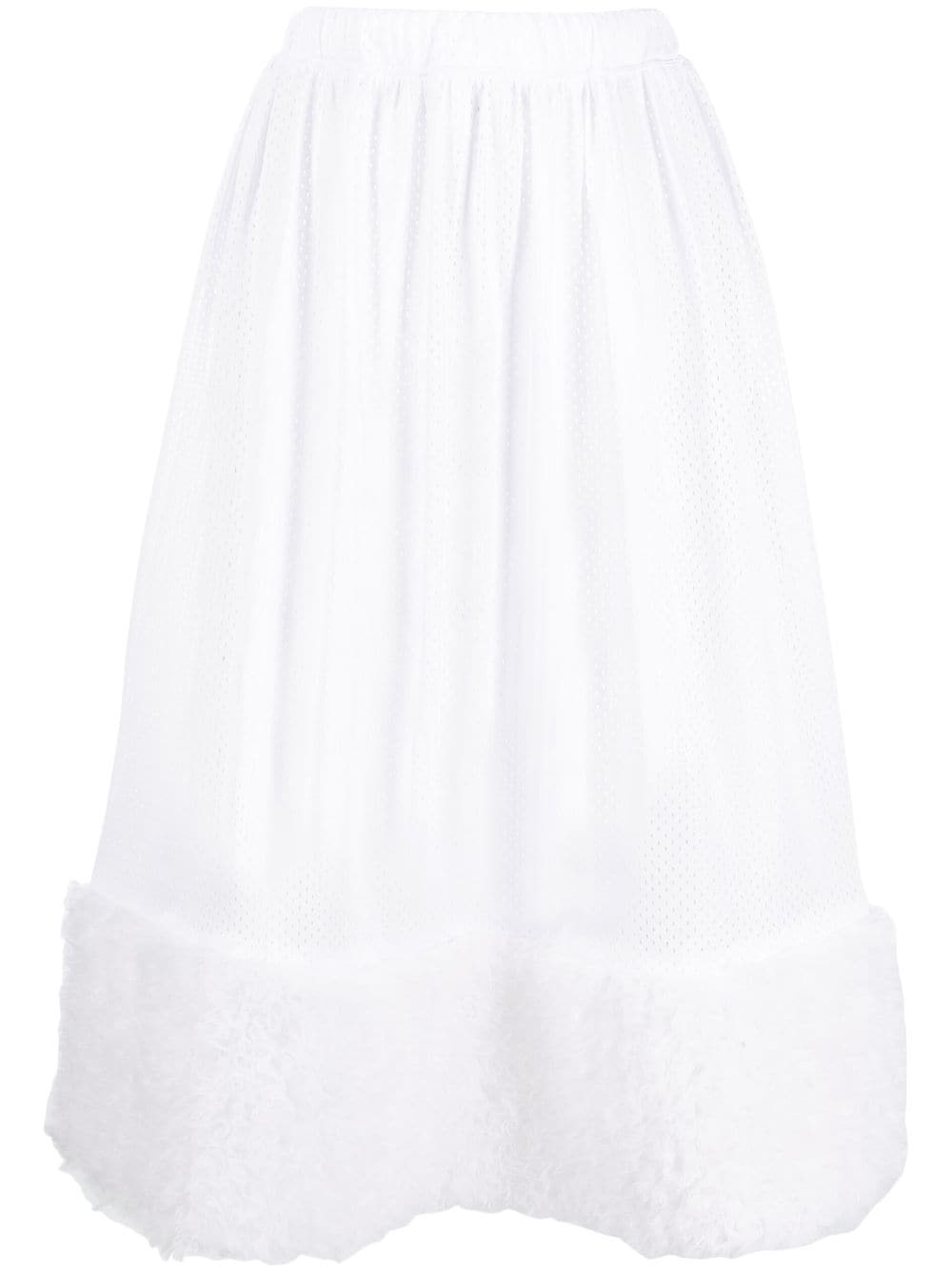 contrast-trim flared skirt - 1