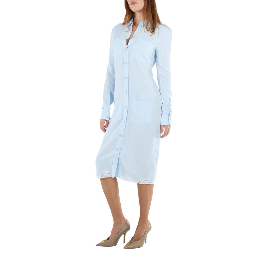 Burberry Classic Collar Lace-Trim Shirt Dress - 4