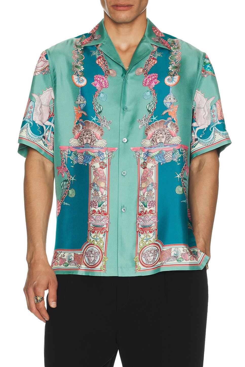 Silk Coral Theatre Print Shirt - 3