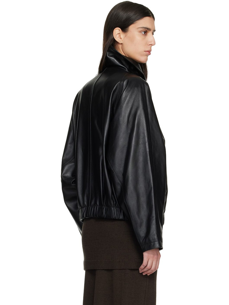 Black Sculptured Leather Jacket 3