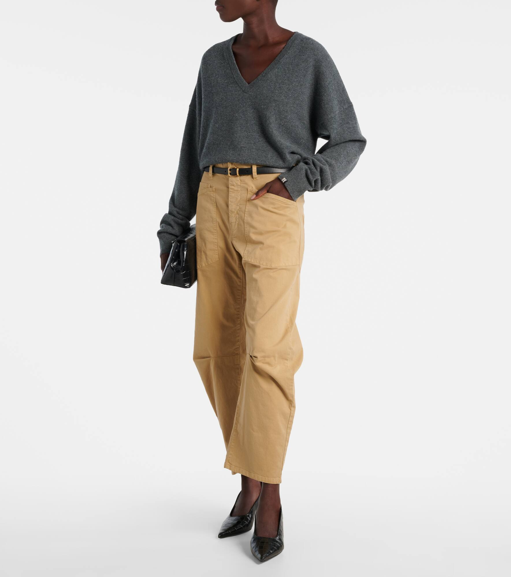 Shon barrel-leg cotton chino pants - 2