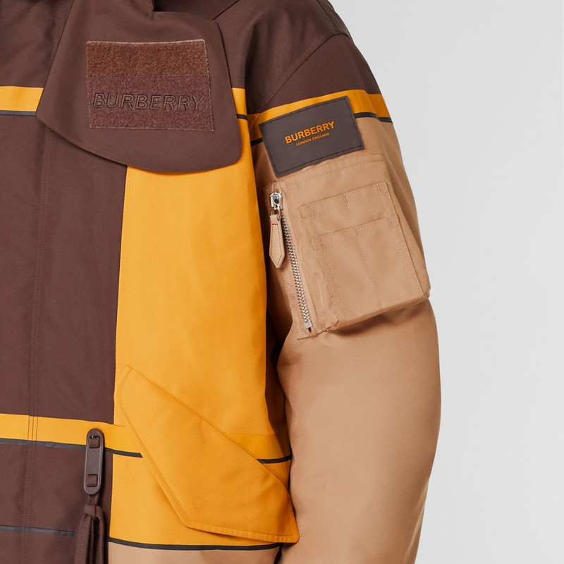 Colour Block Oversized Parka with Detachable Warmer 6