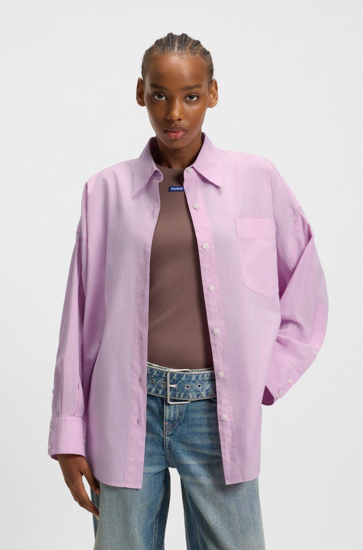 OVERSIZE-FIT BLOUSE IN COTTON POPLIN - 2