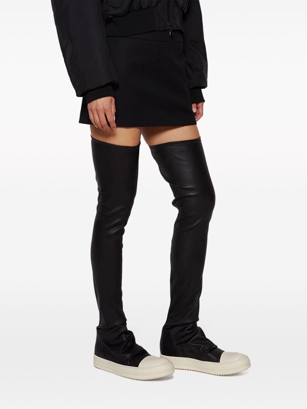 thigh-high leather boots - 5