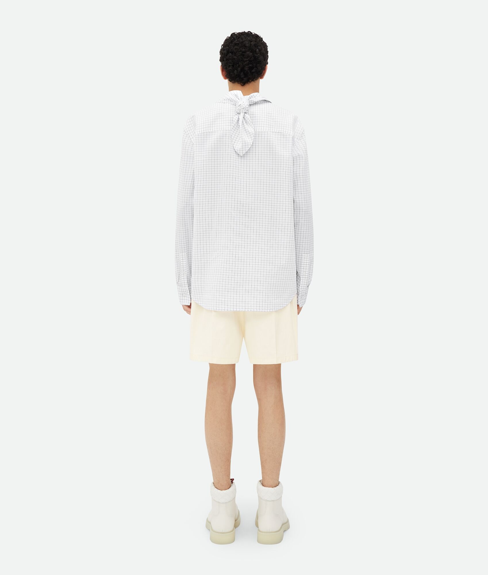 Crisp Cotton Silk Check Bandana Shirt - 3