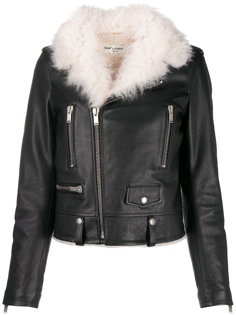 shearling collar biker jacket 1