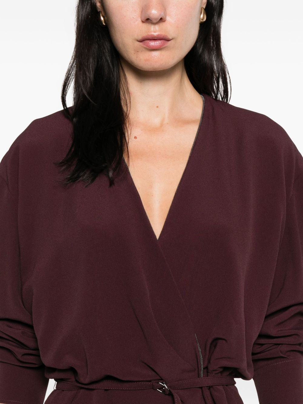 embellished wrap dress - 5