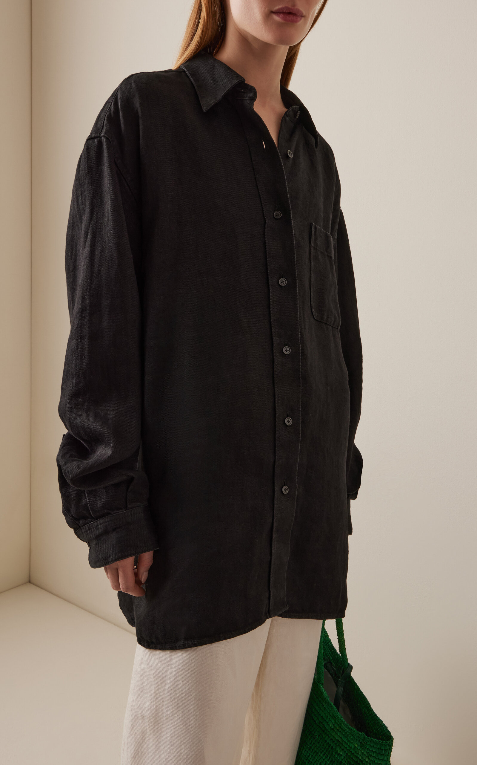Nesson Linen-Denim Shirt black - 2