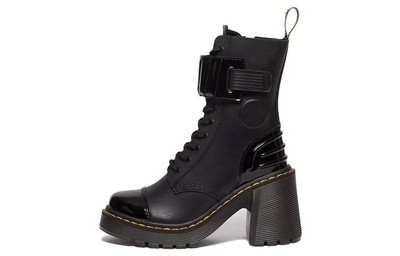 Dr. Martens (WMNS) Dr. Martens Gaya 10-Eye Alternative Leather Heeled Boots 'Black' 31006001 outlook
