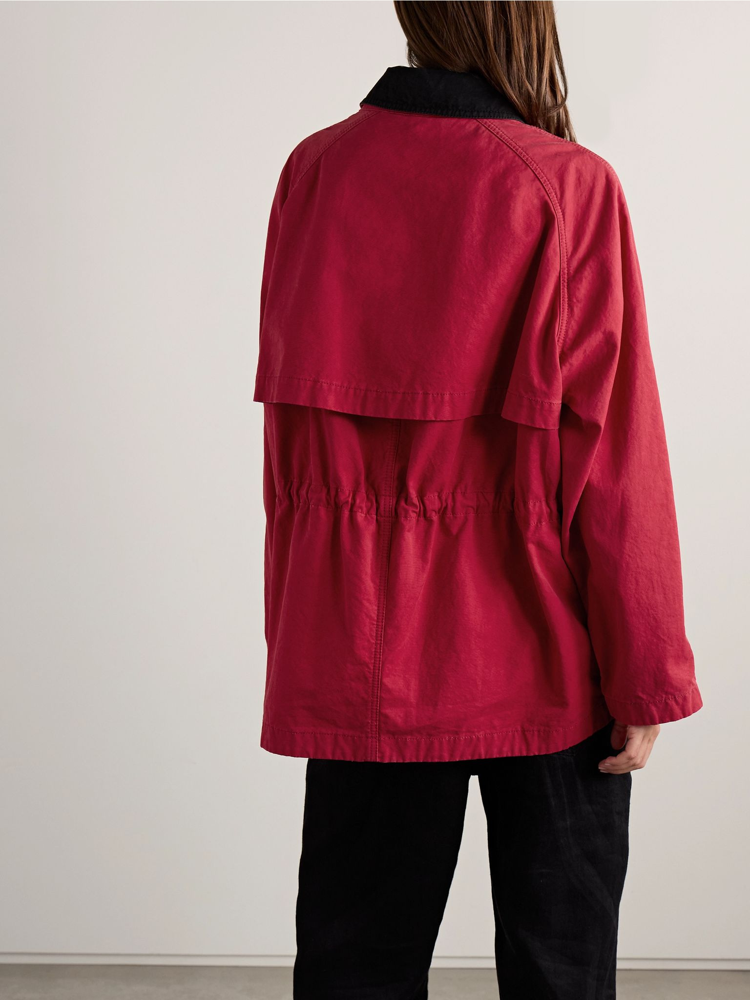 Elodianna two-tone cotton-canvas jacket Red - 4