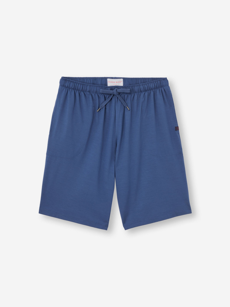 Derek Rose Men's Lounge Shorts Basel Micro Modal Stretch Sapphire outlook