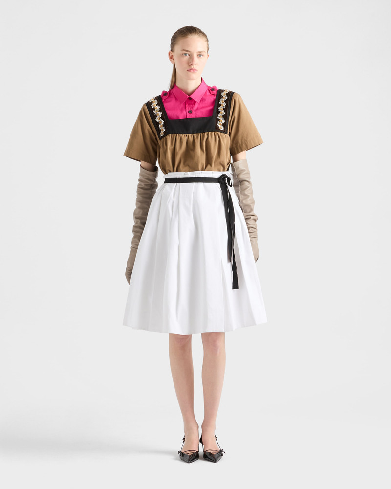 Prada Belted gabardine skirt outlook