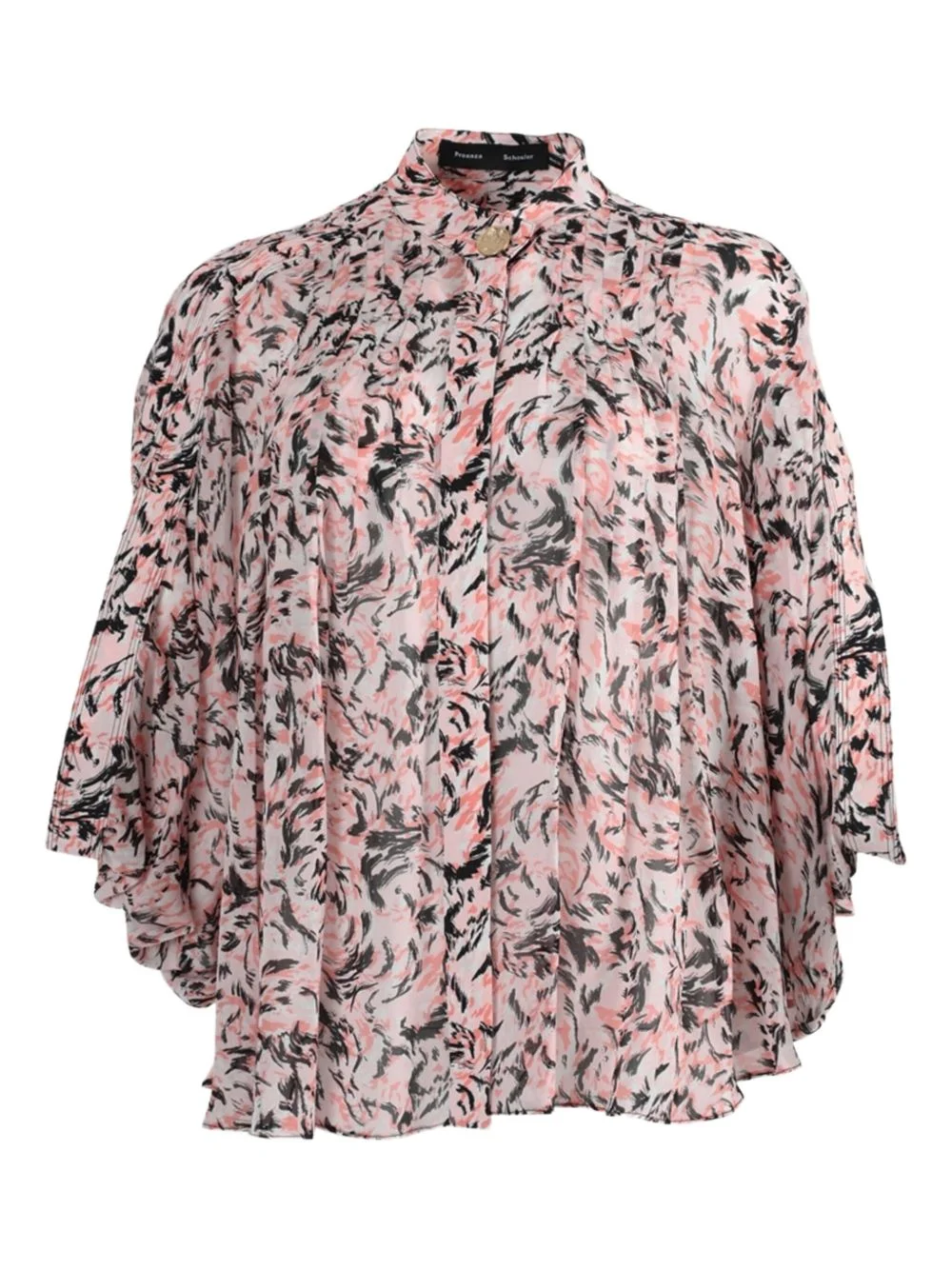 printed-pattern short-sleeve blouse - 1