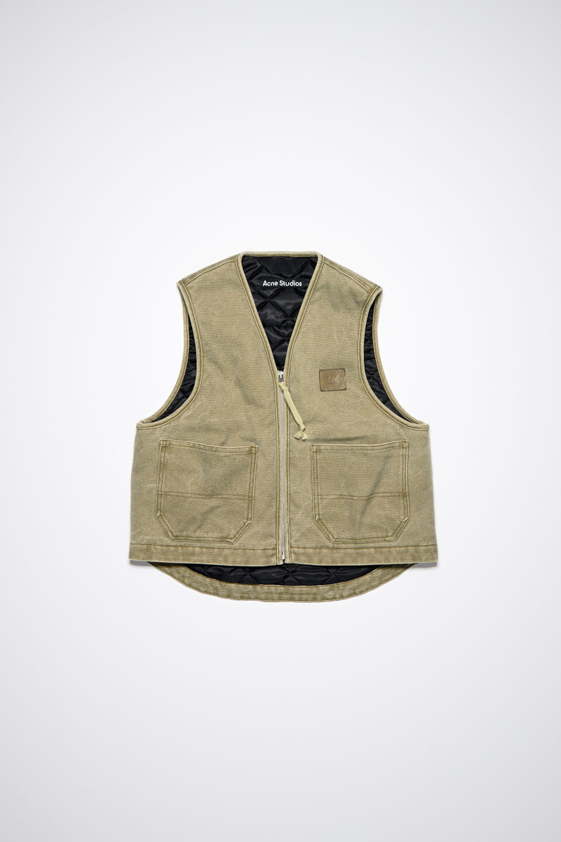 Canvas padded vest - Khaki beige 1