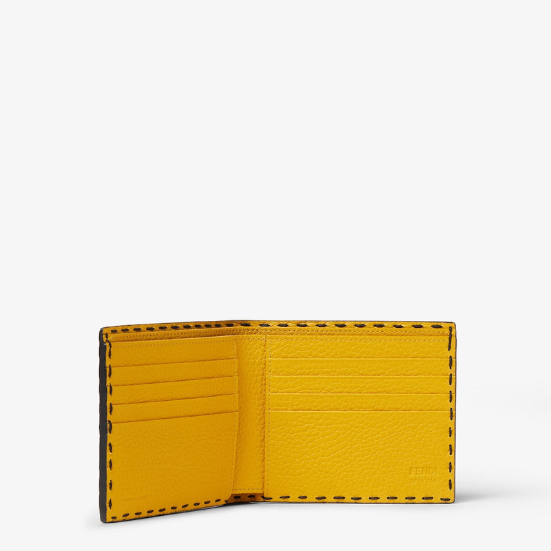 FENDI Selleria Wallet Black and yellow Selleria bi-fold wallet with 134 hand-sewn stitches outlook