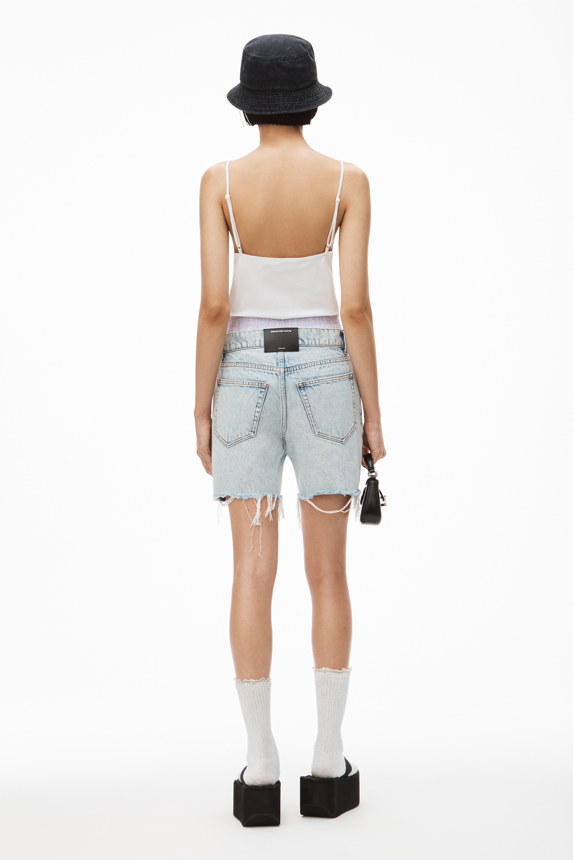 BOXER LAYER LOW SHORT IN DENIM - 4