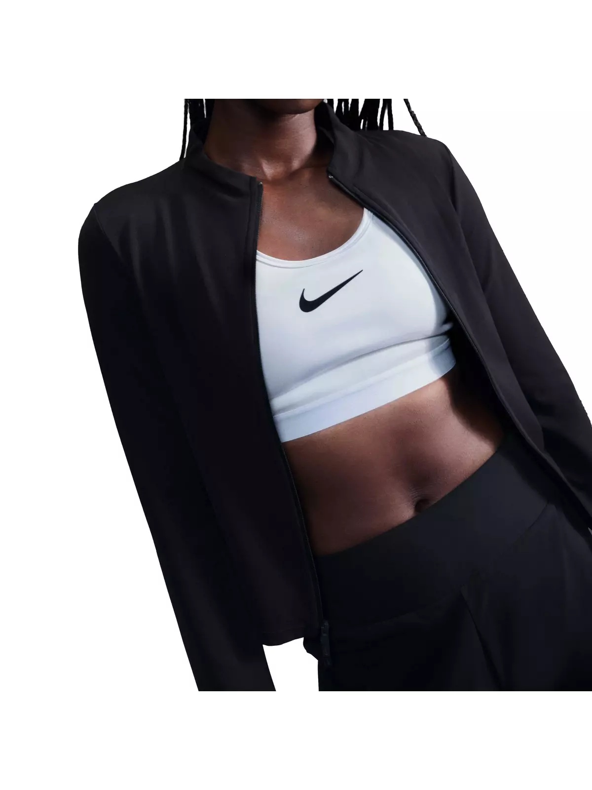 Women's Zenvy Dri-FIT Full-Zip Long-Sleeve Top - Black - 5