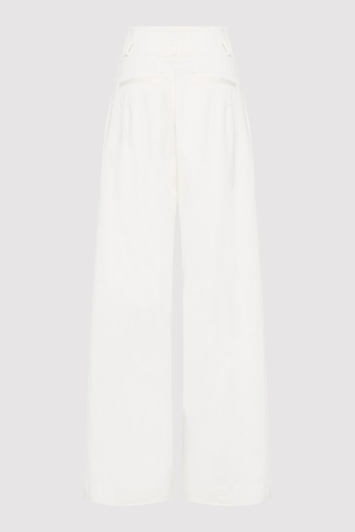 Cotton Paperbag Waist Trousers - Off White - 6
