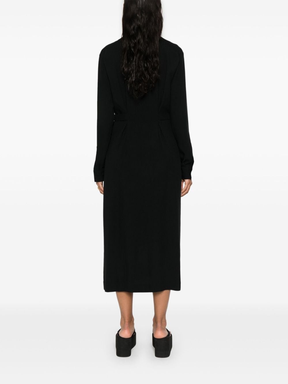 heart-padlock belted shirtdress - 4