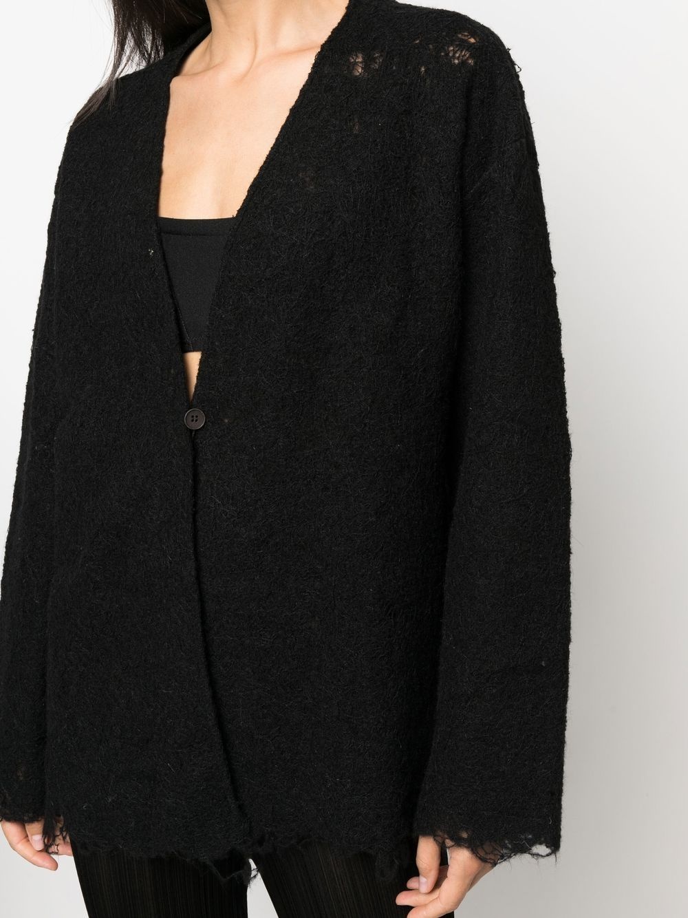 distressed-effect knit cardigan - 5