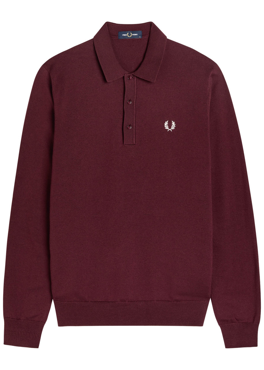 Fred Perry Logo-embroidered Wool-blend Polo Shirt - 1