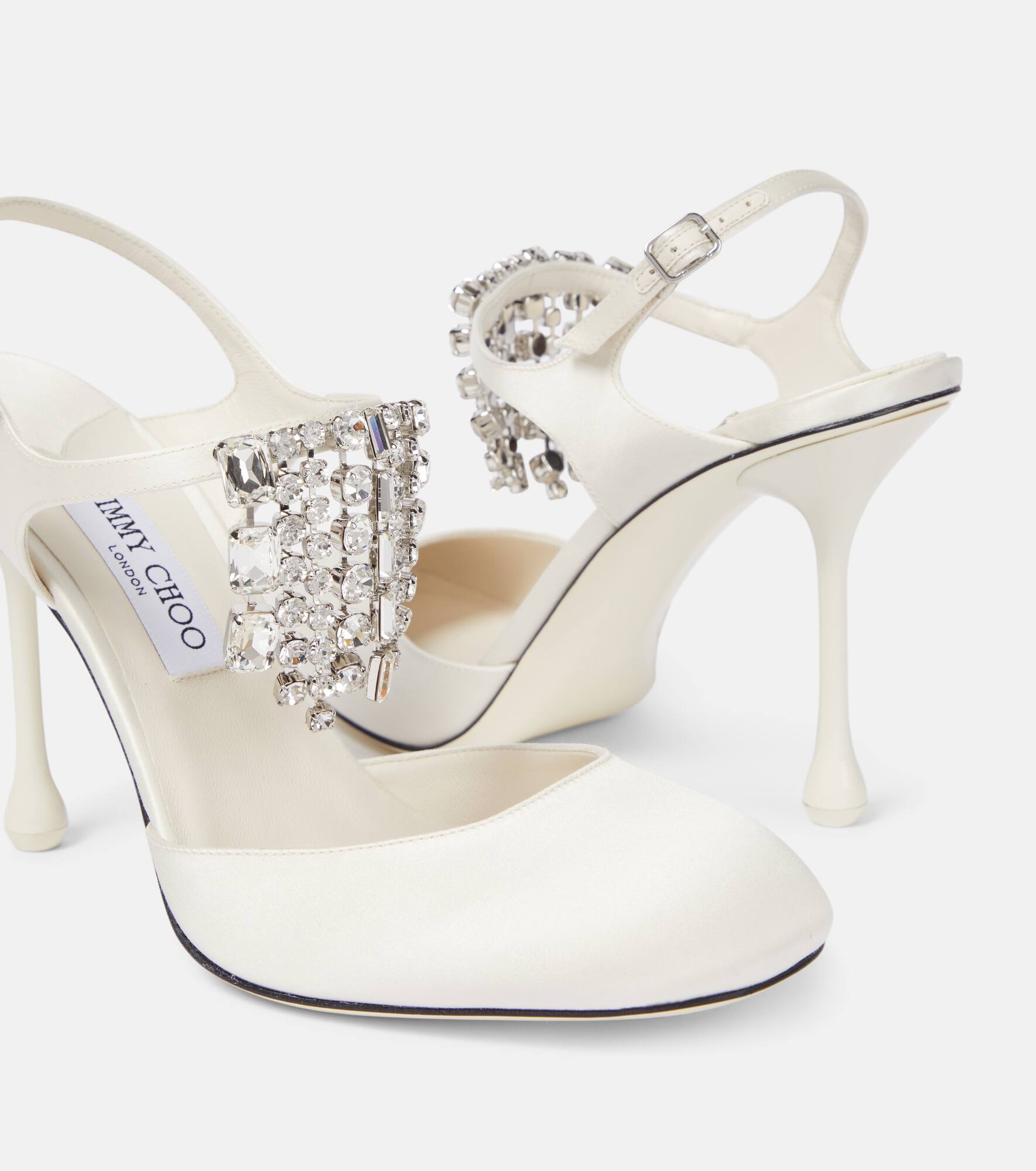 Verity 95 embellished satin pumps - 5