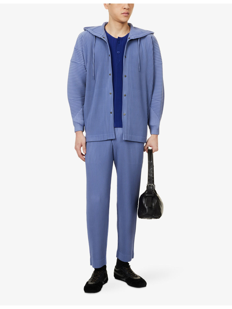 ISSEY MIYAKE Slip-Pocket Pleated Knit Hoodie outlook