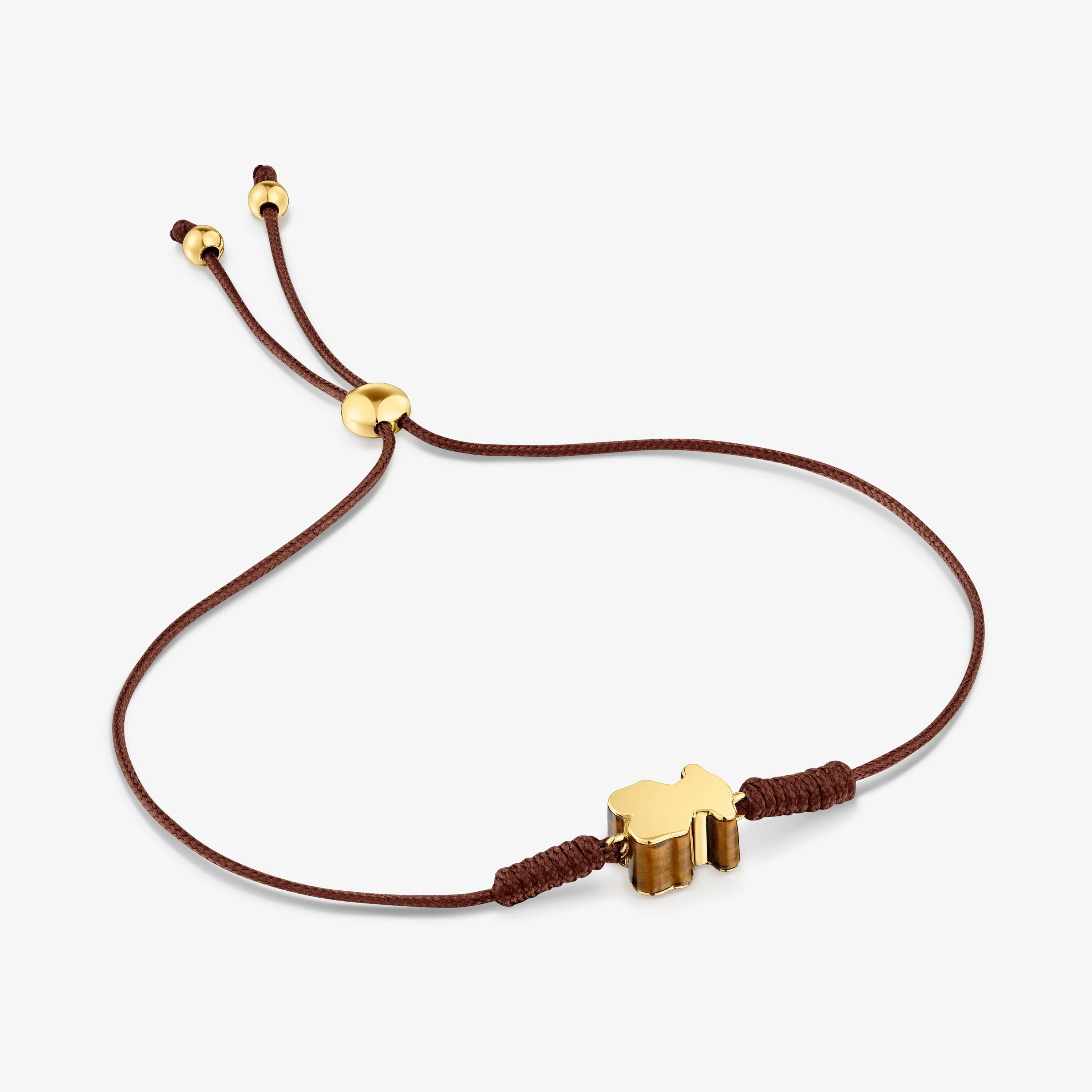 Nylon Bracelet with 18K solid gold bear motif and tiger’s eye TOUS 1950 - 1