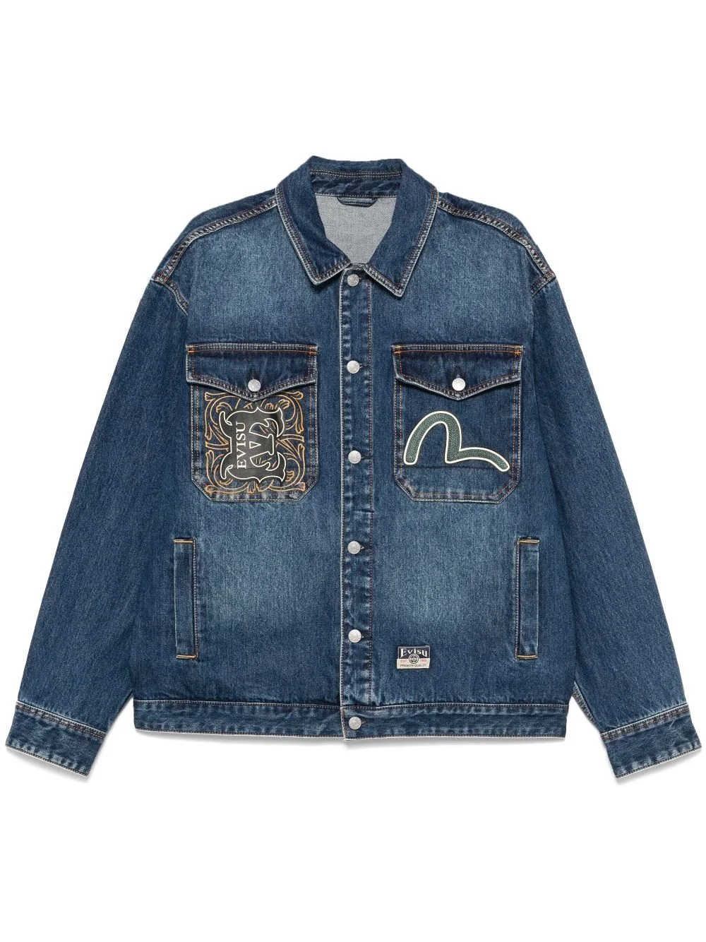 embroidered denim jacket - 1