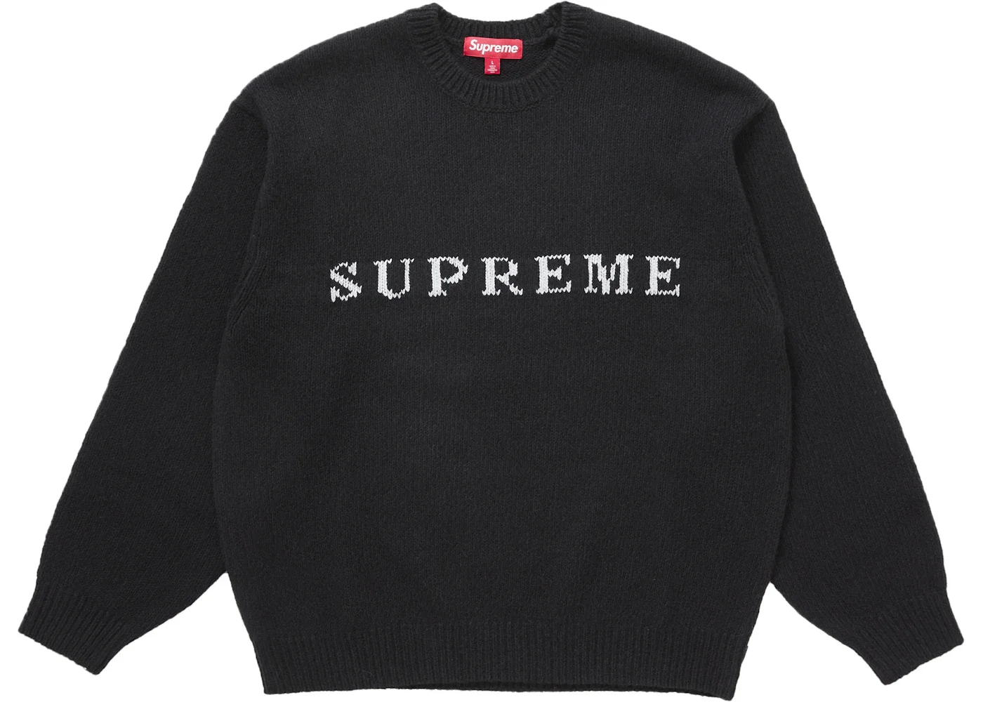 Supreme Contrast Logo Sweater (FW25) Black - 1