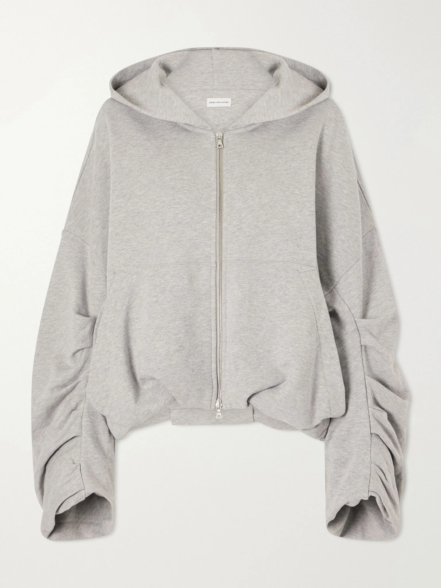 Cotton-jersey zip-up hoodie Gray - 1