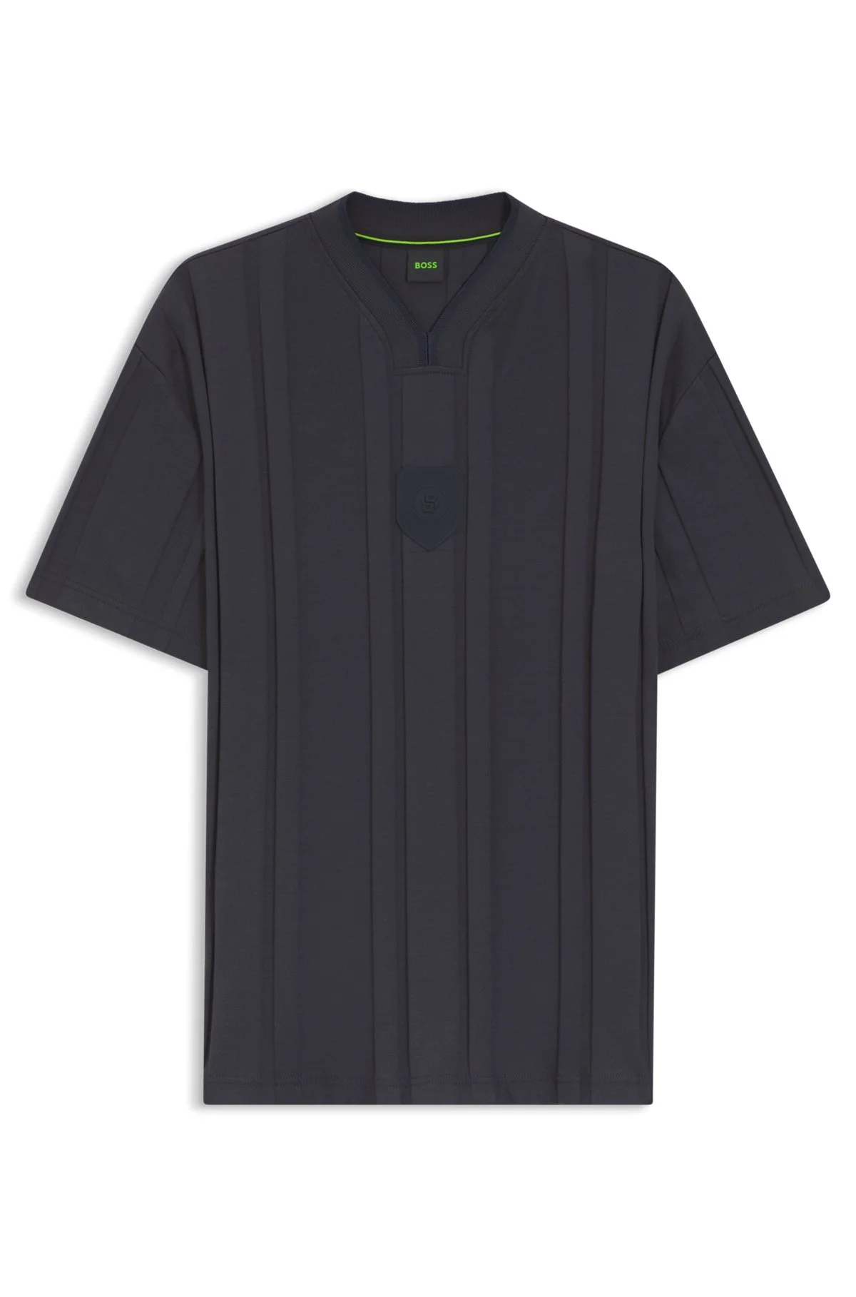 TEXTURED-STRIPE T-SHIRT IN COTTON - 1