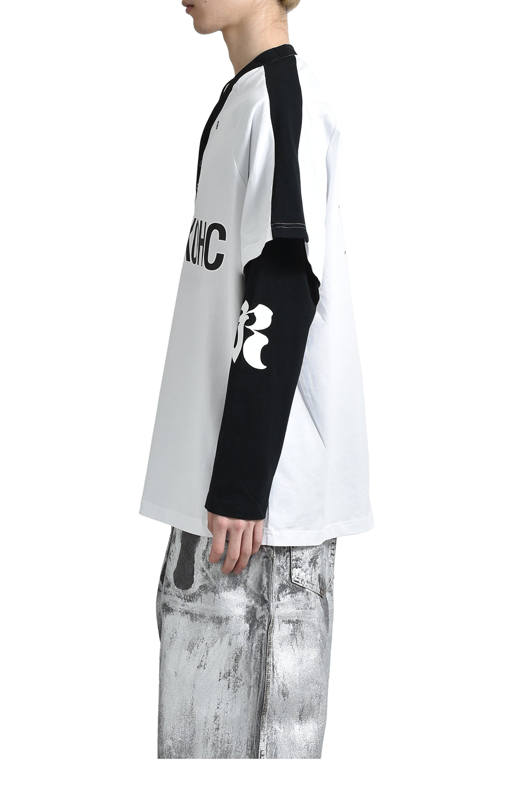 BASEBALL LONGSLEEVE POLO / WHT - 3