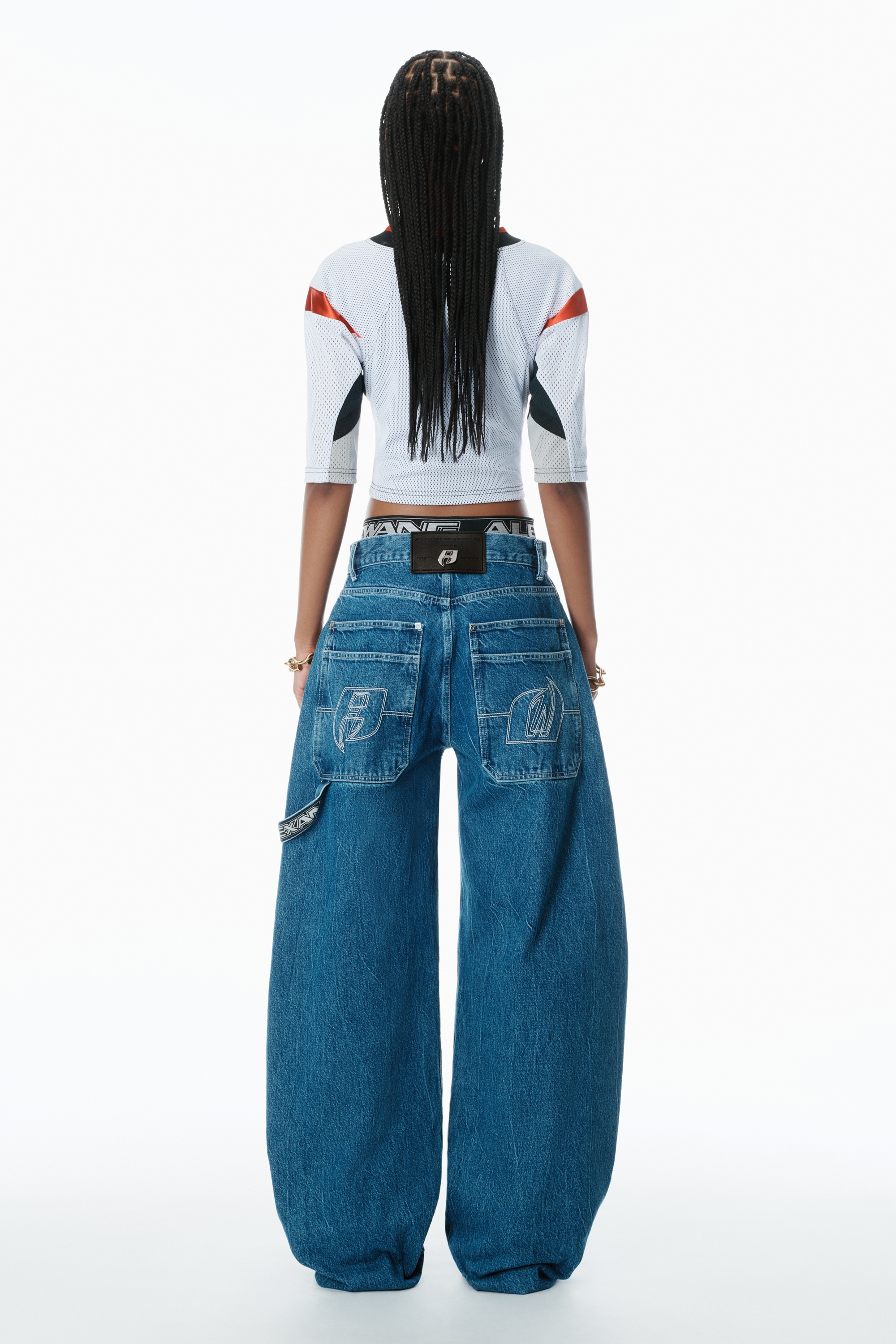 Pre-Styled Rounded Jeans with Underwear Waistband - 4