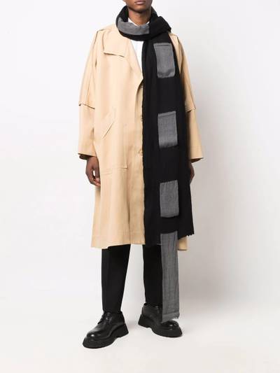 Yohji Yamamoto large colour-block scarf outlook