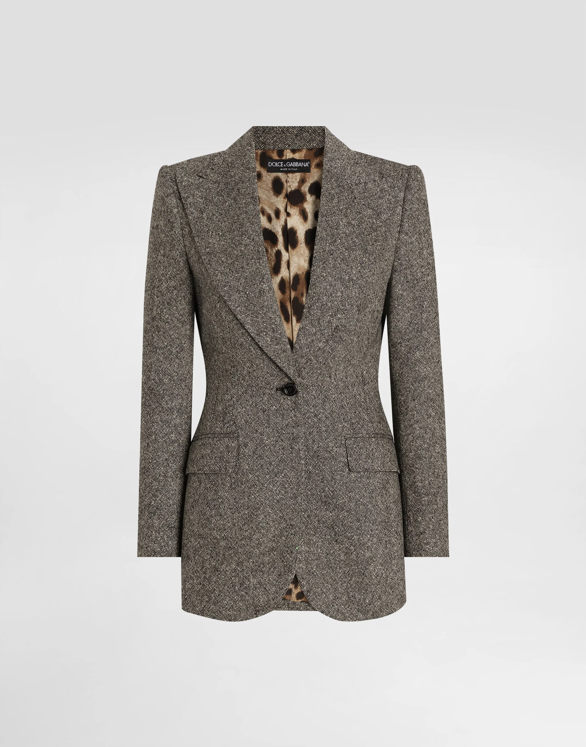 Single-breasted jacket in dotted wool - 1
