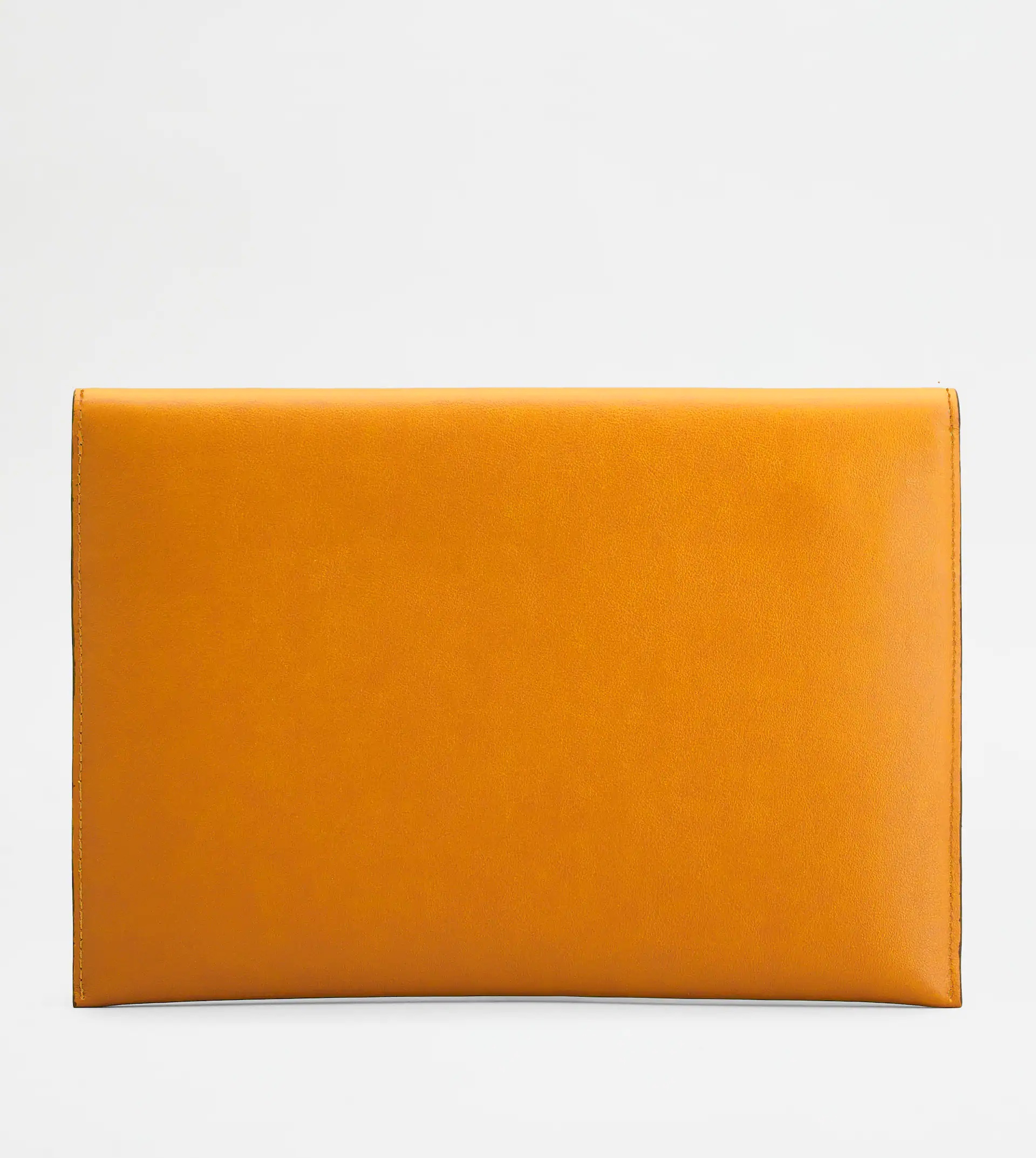 T TIMELESS ENVELOPE CLUTCH IN LEATHER LARGE - ORANGE - 3