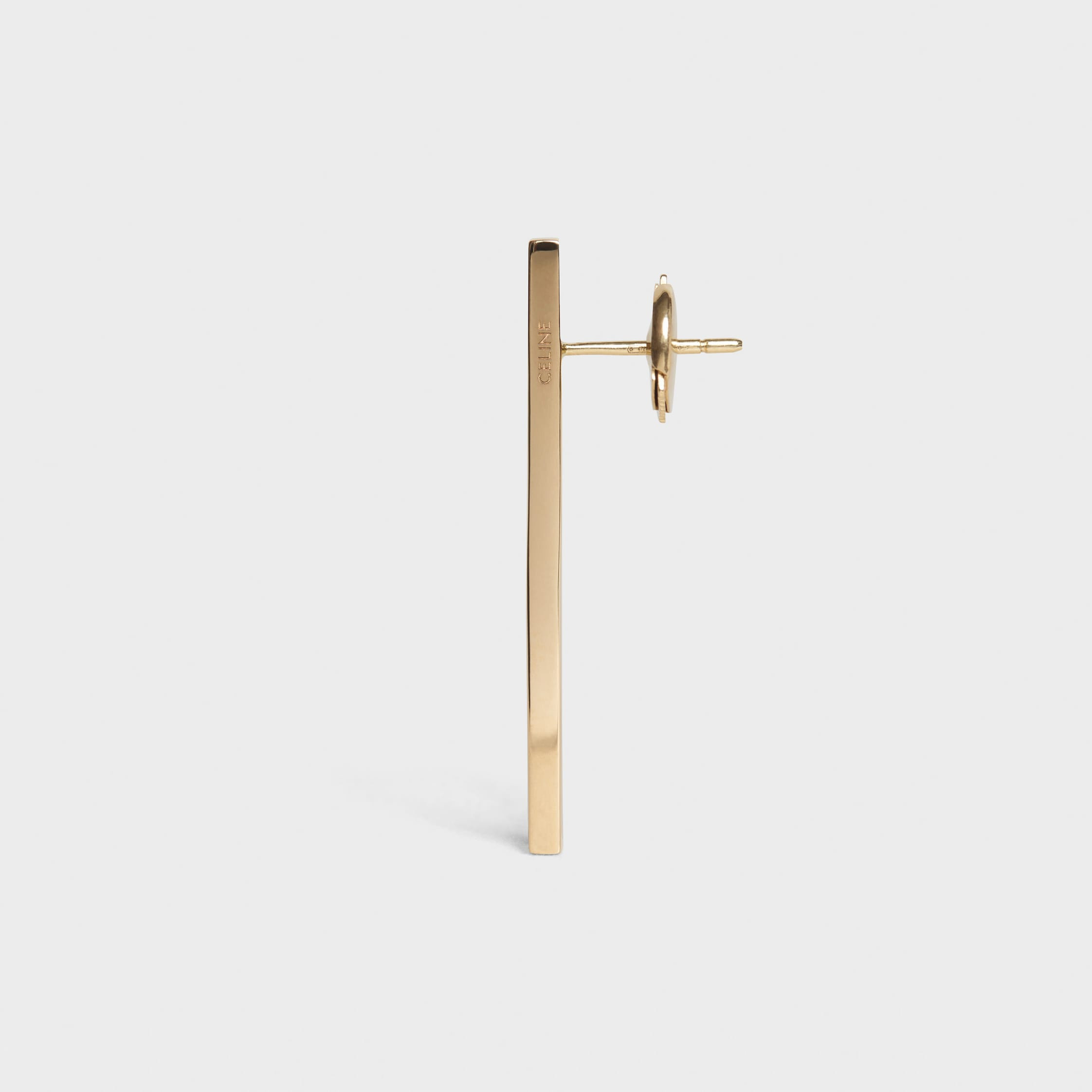 Celine Sentimental Straight Earring in Yellow Gold and Diamond - 3