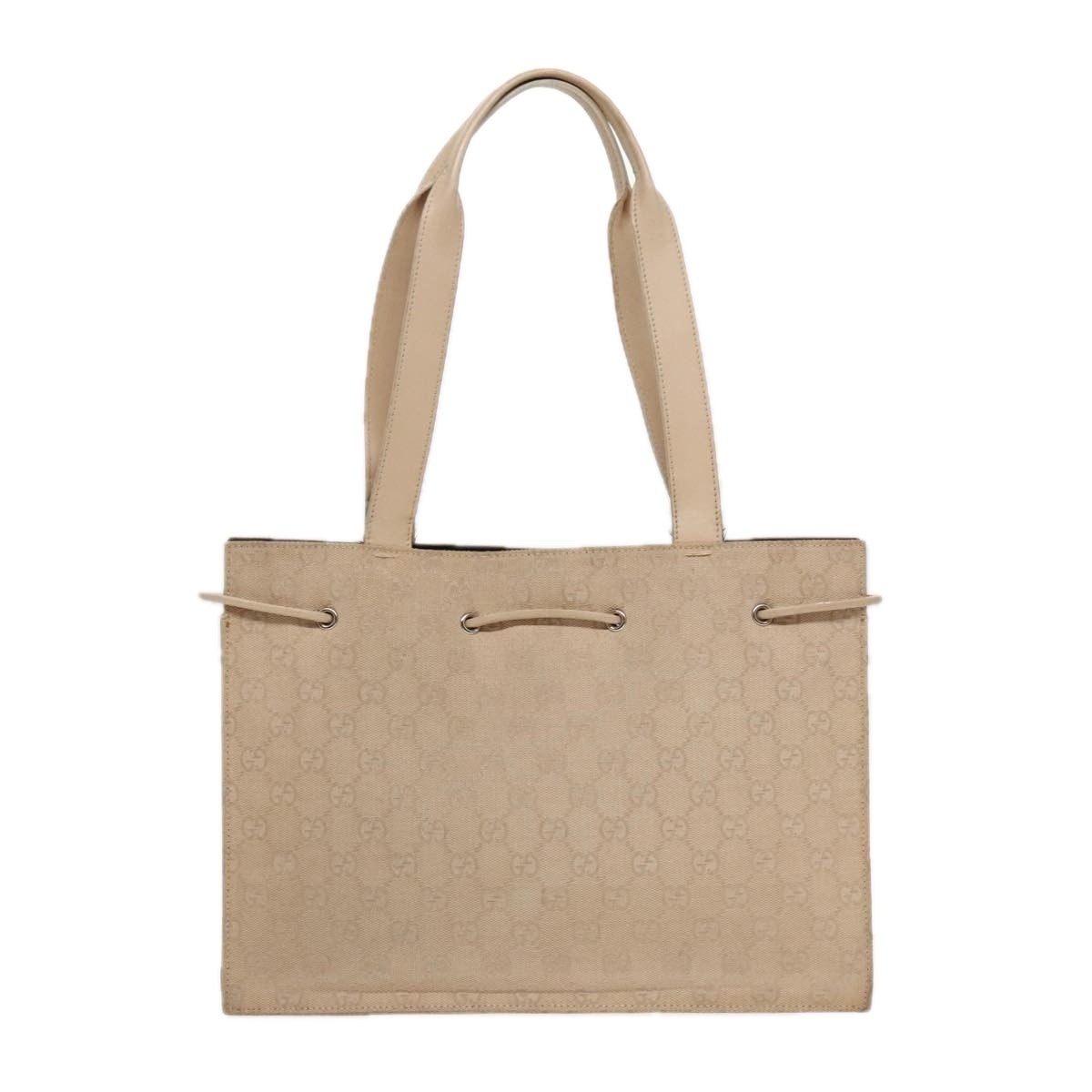 GUCCI GG Canvas Tote Bag Beige Silver 002 002 - 2