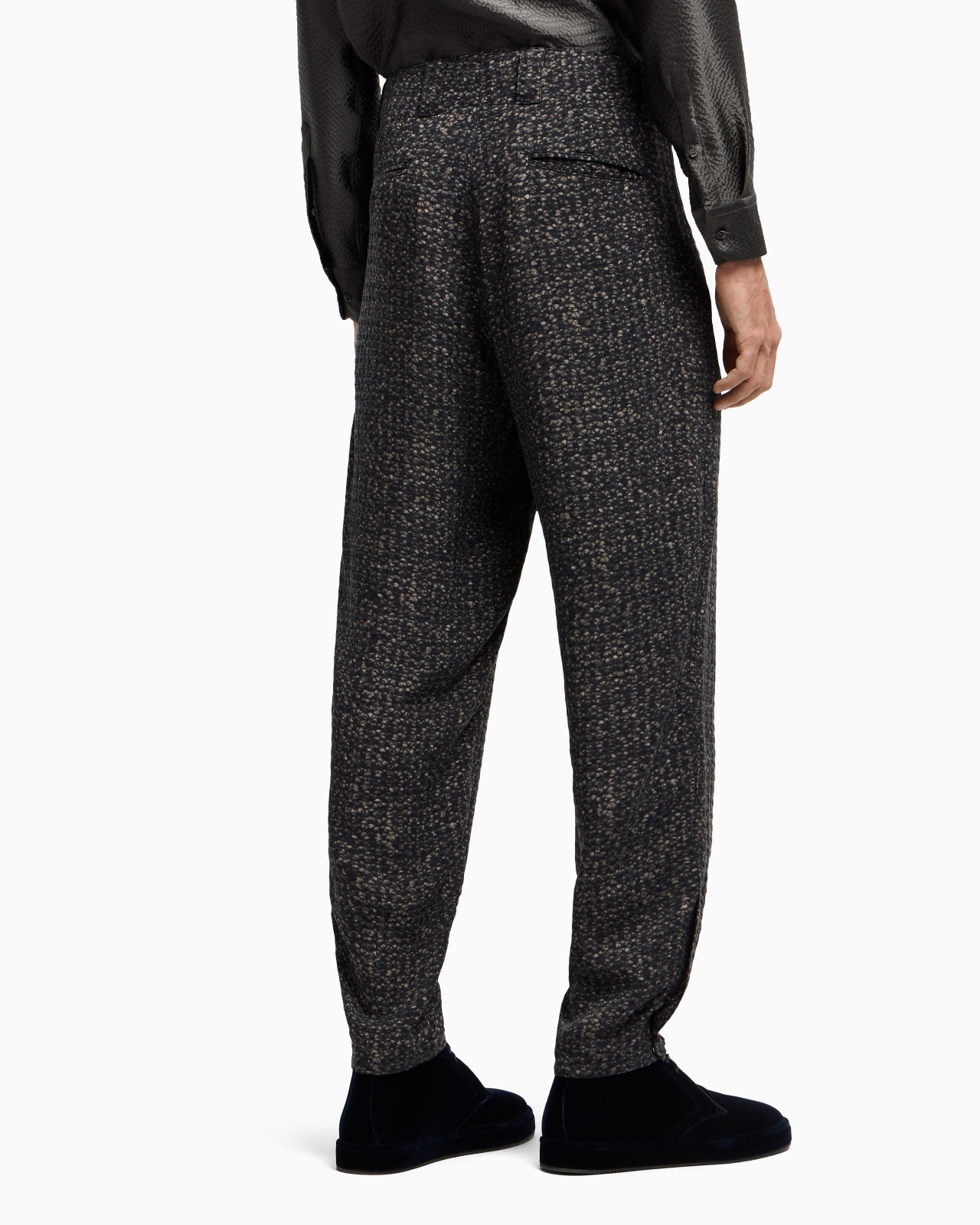 ASV PRINTED CUPRO FLAT-FRONT TROUSERS - 3